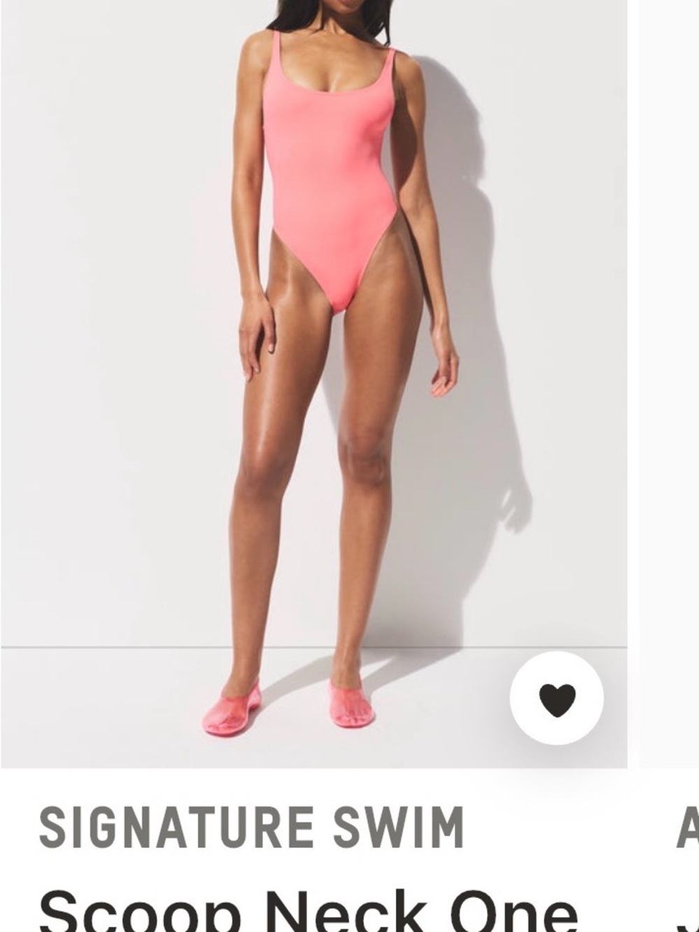 SKIMS Coral Pink Scoop-Neck One-Piece Swimsuit size small